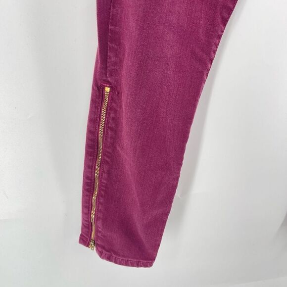 Flying Monkey Womens Skinny Pants Stretch Zip Hem Pockets Purple Size 27 - Picture 3 of 12